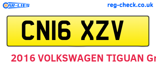 CN16XZV are the vehicle registration plates.