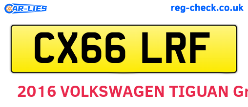 CX66LRF are the vehicle registration plates.