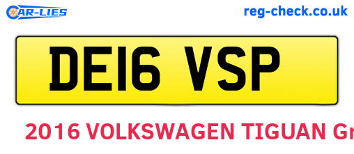 DE16VSP are the vehicle registration plates.