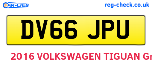 DV66JPU are the vehicle registration plates.