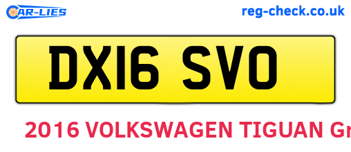 DX16SVO are the vehicle registration plates.