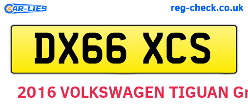 DX66XCS are the vehicle registration plates.