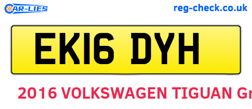 EK16DYH are the vehicle registration plates.