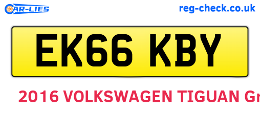 EK66KBY are the vehicle registration plates.
