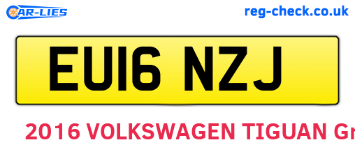 EU16NZJ are the vehicle registration plates.