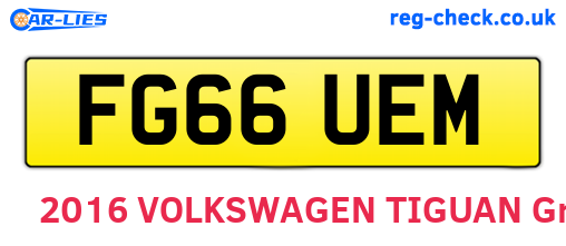 FG66UEM are the vehicle registration plates.