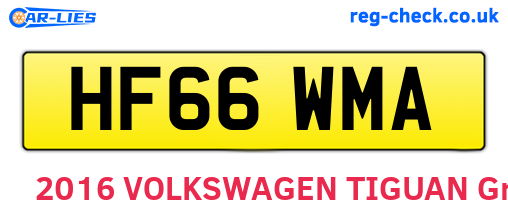 HF66WMA are the vehicle registration plates.