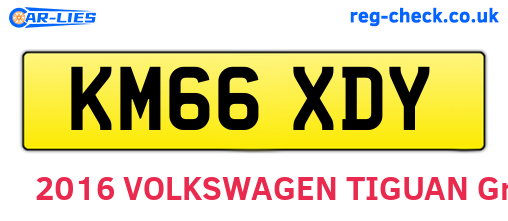 KM66XDY are the vehicle registration plates.