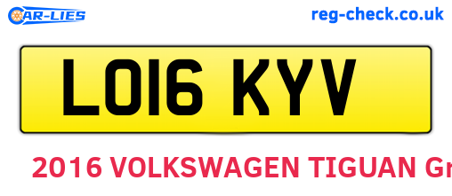 LO16KYV are the vehicle registration plates.