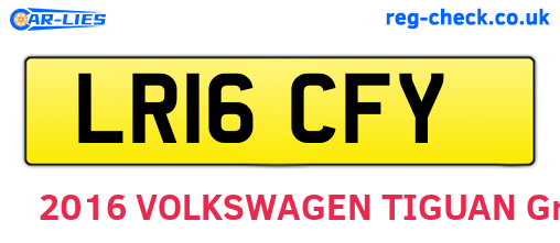 LR16CFY are the vehicle registration plates.