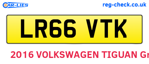 LR66VTK are the vehicle registration plates.