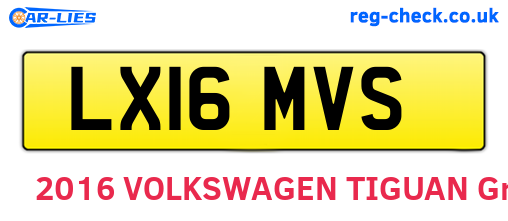 LX16MVS are the vehicle registration plates.