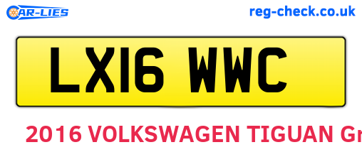 LX16WWC are the vehicle registration plates.
