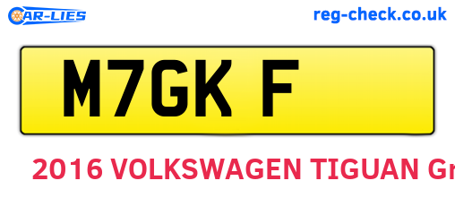 M7GKF are the vehicle registration plates.