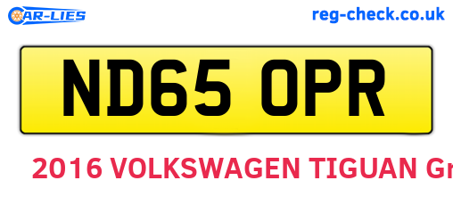 ND65OPR are the vehicle registration plates.