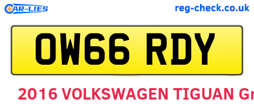 OW66RDY are the vehicle registration plates.