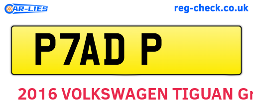 P7ADP are the vehicle registration plates.
