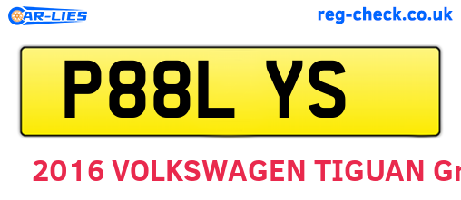 P88LYS are the vehicle registration plates.