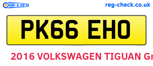 PK66EHO are the vehicle registration plates.