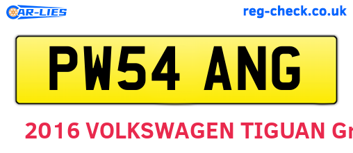 PW54ANG are the vehicle registration plates.