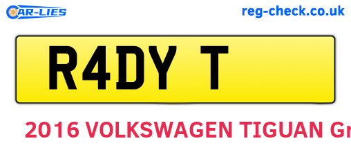 R4DYT are the vehicle registration plates.