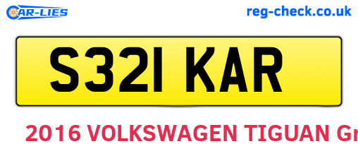S321KAR are the vehicle registration plates.