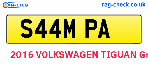 S44MPA are the vehicle registration plates.