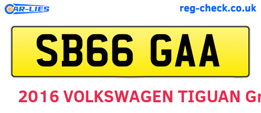 SB66GAA are the vehicle registration plates.