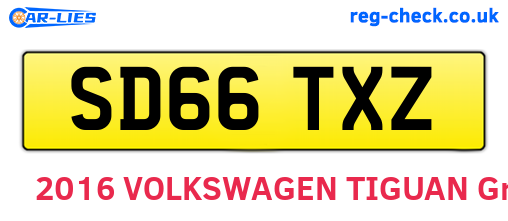 SD66TXZ are the vehicle registration plates.