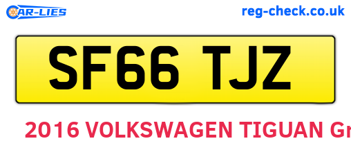 SF66TJZ are the vehicle registration plates.