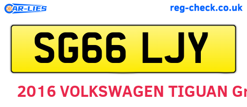 SG66LJY are the vehicle registration plates.