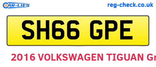 SH66GPE are the vehicle registration plates.