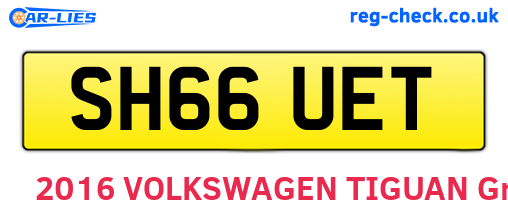 SH66UET are the vehicle registration plates.