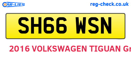 SH66WSN are the vehicle registration plates.