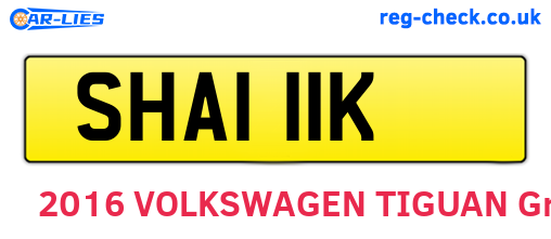 SHA111K are the vehicle registration plates.