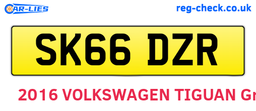 SK66DZR are the vehicle registration plates.