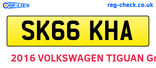 SK66KHA are the vehicle registration plates.