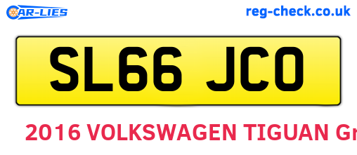 SL66JCO are the vehicle registration plates.