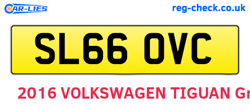 SL66OVC are the vehicle registration plates.