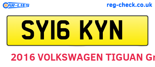 SY16KYN are the vehicle registration plates.
