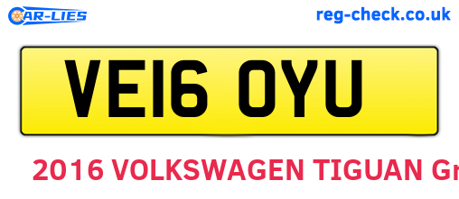 VE16OYU are the vehicle registration plates.
