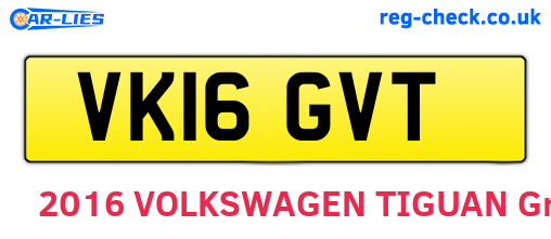 VK16GVT are the vehicle registration plates.