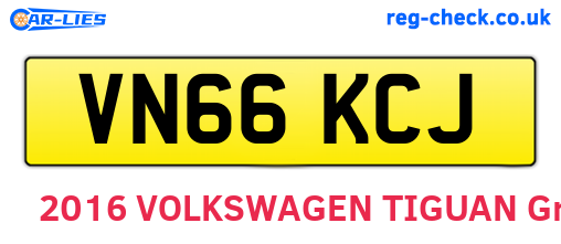VN66KCJ are the vehicle registration plates.