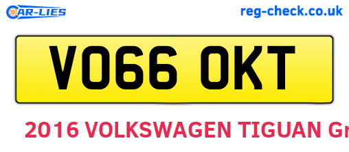 VO66OKT are the vehicle registration plates.