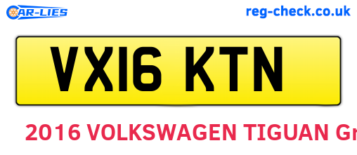 VX16KTN are the vehicle registration plates.