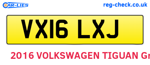 VX16LXJ are the vehicle registration plates.
