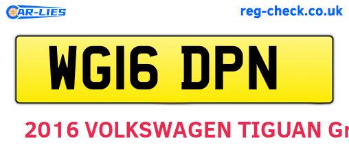 WG16DPN are the vehicle registration plates.