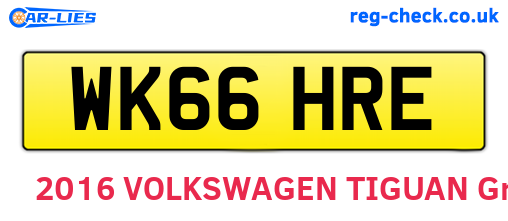 WK66HRE are the vehicle registration plates.