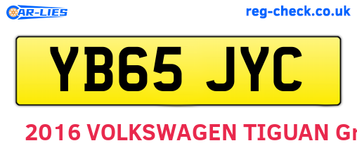 YB65JYC are the vehicle registration plates.