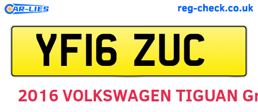 YF16ZUC are the vehicle registration plates.